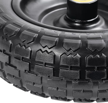 Fit Gorilla Carts Wheels 10" No Flat Replacement Wheel, 4.10/3.50-4 Flat Free Solid Tire Compatible with Gorilla Cart,Hand Truck,Garden Cart-5/8 Axle Bore Hole 2.1" Hub (2 Pack)