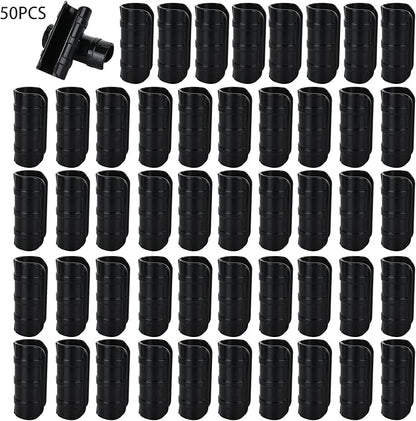 50 PCS 1 inch Greenhouse Clamps Clips 26mm Black ABS Snap Clamp Tube Clip Garden Buildings Tube Clip for Greenhouse Film, Sunshade Nets, Frame Shelters (Outer Ø 1.26”inner Ø 1”)