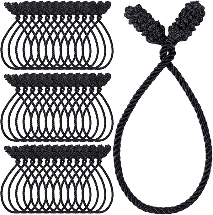 Shappy 36 Pieces Christmas Garland Banister Ties Christmas Decorative Reusable and Flexible Twist Ties for Garland, Banister Home Decoration (Black)