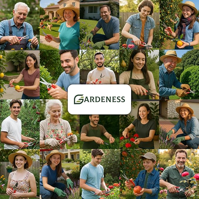 Gardeness Japanese Pruning Shears, Professional Bypass Heavy Duty Garden Pruner Secateurs – Lightweight Easy Grip Hand Pruners Branch Clippers for Gardening, Trimming, Harvesting. Made in Taiwan