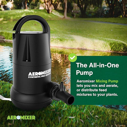 Aeromixer Synthetic 3/4 HP Submersible Mixing + Aerating Pump - Submersible Water Pump for Nutrient Mixing and Aerating, Electric Garden Water Pumps, Heavy Duty Outdoor Pumps for Farming and Gardening
