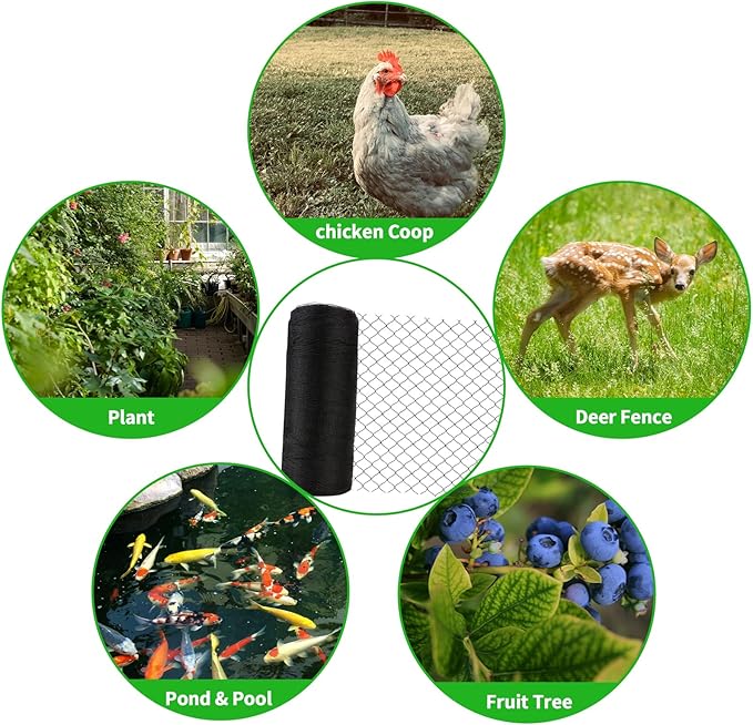 7.5x65 Ft Deer Netting, 1/2 in Strong Woven Bird Netting for Garden Protection, Bird Net for Blueberry Bushes, Strawberry Plants, Vegetables, Against Deer, Squirres, Small Critters