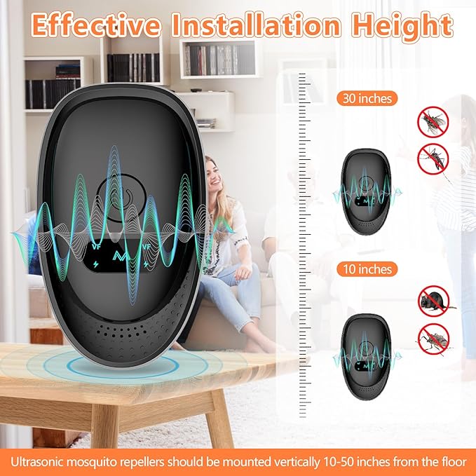 2025 Upgraded Ultrasonic Repellent Indoor, Mouse Traps Insert Plug in, Pest Control Repellent Ant,Roach,Rodent, Mouse, Bugs, Mosquito, Spider, for Home, Office, Warehouse 6 Packs