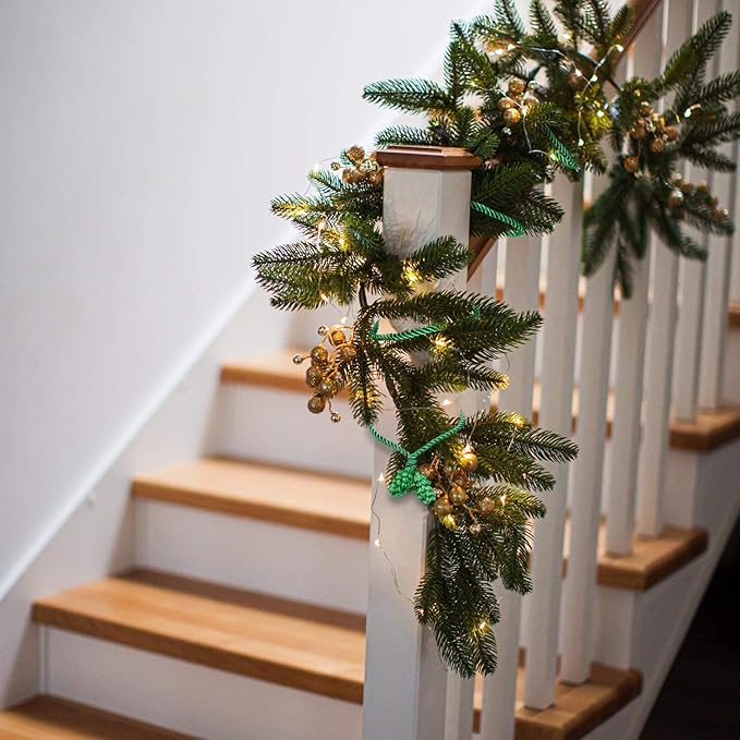 Shappy 12 Pieces Christmas Garland Banister Ties Christmas Decorative Reusable and Flexible Twist Ties for Garland, Banister Home Decoration