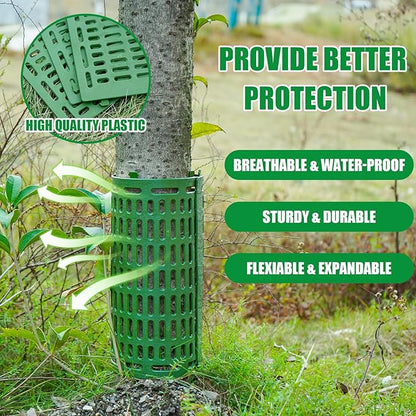18pcs Tree Trunk Protector, Tree Guards Trunk Protector with Twist Ties, Resizable for Various Size Trees or Plants, Preventing Tree Bark Damage from Pruners, Mowers, and Rodents