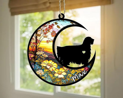 Personalized Dog Memorial, Custom Name Komondor Dog Christmas Ornament with Name, Custom Breeds, Pet Loss Light Catcher, Gifts for Lovers Loss of Pet Sympathy on Mothers Day Christmas