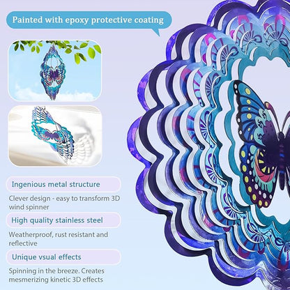 Wind Chimes for Outside with Butterfly Wind Spinner, Unique Christmas Birthday Gifts for Women Mom Friends Sisters Teacher, Windchimes Outdoor Decor Patio Garden Yard Butterflies Decorations