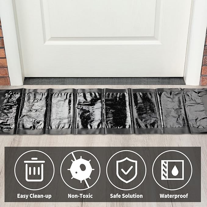 Qualirey 4 Pcs 47 Inch Ultra Large Sticky Mouse Glue Traps Sticky Rat Trap That Work for Rats Roaches Rodents Heavy Duty Pre Baited Mats Indoor Outdoor Catch Pest (Black)