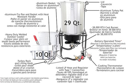 King Kooker Propane Outdoor Fry Boil Package with 2 Pots, silver, one size (12RTFBF3)