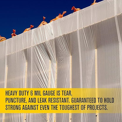 Aluf Plastic Sheeting - 4 Rolls of 10' x 100', 6 MIL Heavy Duty Gauge - Clear Vapor and Moisture Barrier Sheet Tarp/Drop Cloth for Painting, Furniture Covers, Carpet Cover, Floor, Paint, Painters