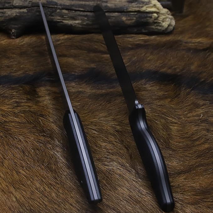 BA-KOR 5MM (9CR18MOV) steel 12.8'' full tang camping knife +K sheathing &5.9" cerium igniter can be used outdoors for outdoor hunting, camping, obstacle clearing, wood chopping, BBQ, fishing, kitchen cutting, EDC tools, gifts