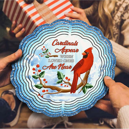 Memorial Cardinal Wind Spinner - Unique 3D Hanging Outdoor Gift for Yard and Garden