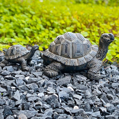 2 Pcs Turtle Outdoor Statue Tortoise Garden Figurine Outdoor Decor Sculpture Ornament, Resin Decorations Patio Lawn Yard Housewarming Mom Gifts