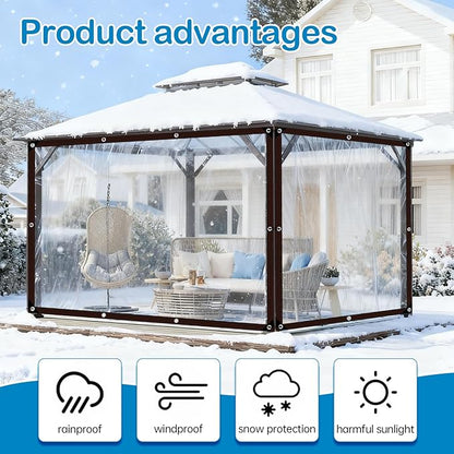 Clear Tarps with Grommets, 7x12FT with 1 Rolls Ropes Anti Tear Waterproof Tarps for Outdoors Clear Plant Covers for Covering Firewood Piles Patio Furniture Dog or Chicken Coops