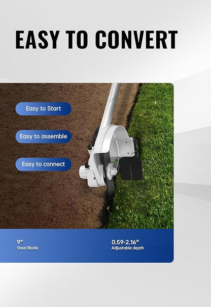 WILD BADGER POWER 26cc Weed Wacker Gas Powered, 4 in 1 String Trimmer, Wheeled Edger, Hedge Trimmer and Brush Cutter Blade, Multi Yard Care Tools, Rubber Handle & Shoulder Strap Included