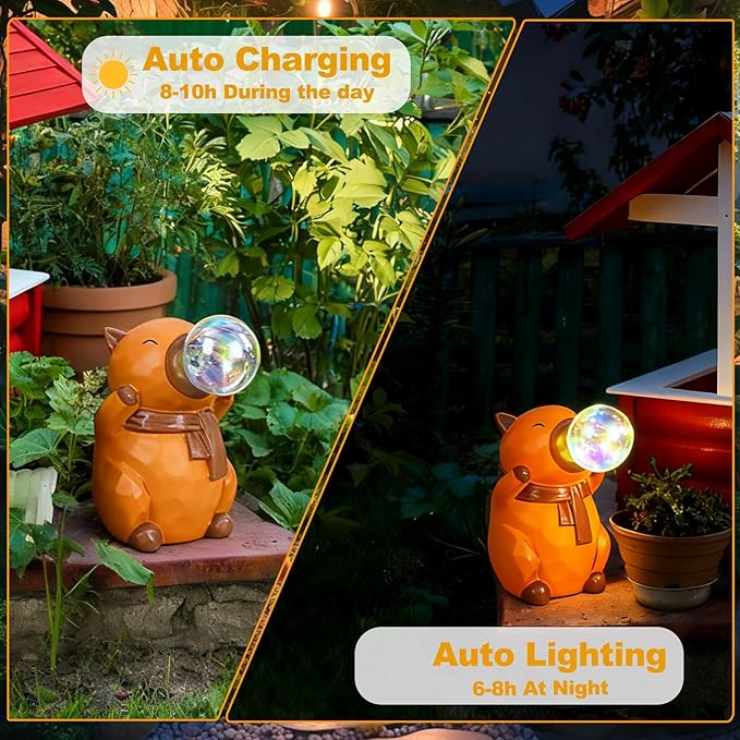 Capybara Solar Lights Outdoor Waterproof Garden Statue with Lights for Women Mom Grandma Garden Decor for Outside Patio Yard Porch