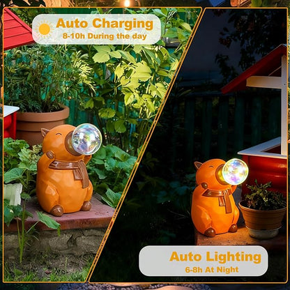 Capybara Solar Lights Outdoor Waterproof Garden Statue with Lights for Women Mom Grandma Garden Decor for Outside Patio Yard Porch