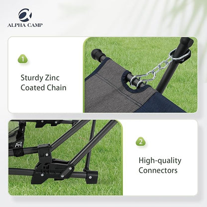 ALPHA CAMP Portable Hammock with Stand Included, Free Standing Hammock for Outside Heavy Duty, Outdoor Self Standing Hammock Foldable with Storange Net for Backyard Camping Beach 330lbs Capacity