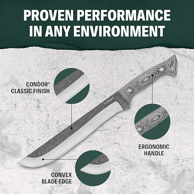 Condor Tool & Knife Outdoor Machete with Micarta Handle