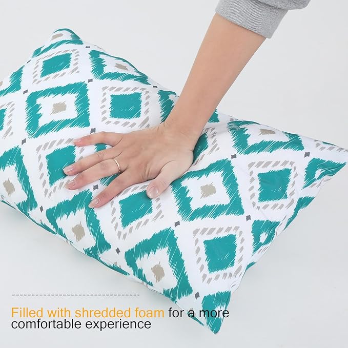 idee-home Outdoor Pillows with Inserts Included, Patio Outside Lumbar Pillows Waterproof Set of 2, 12 x 20 inch