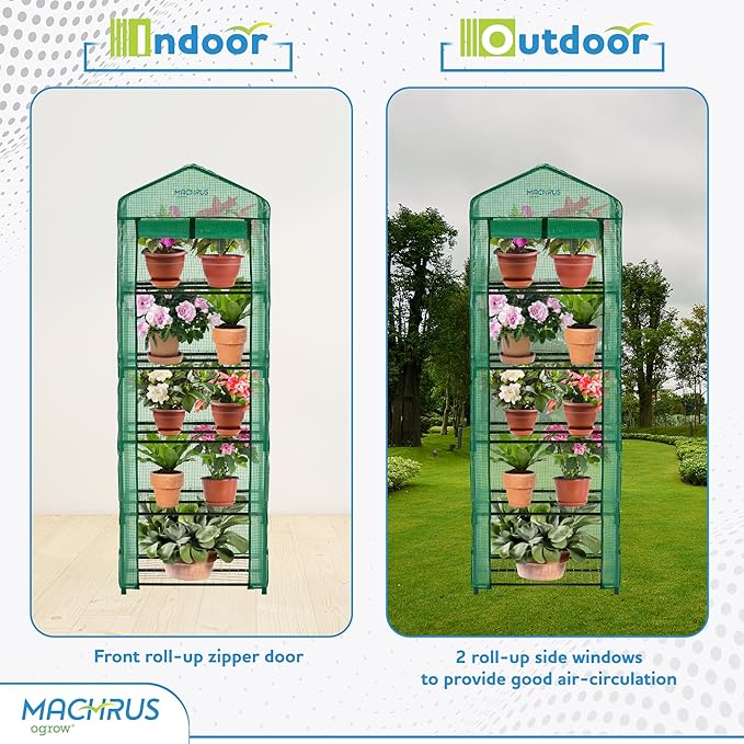 Ogrow® Mini Portable Greenhouse, with Cover and 5 Tier Shelves