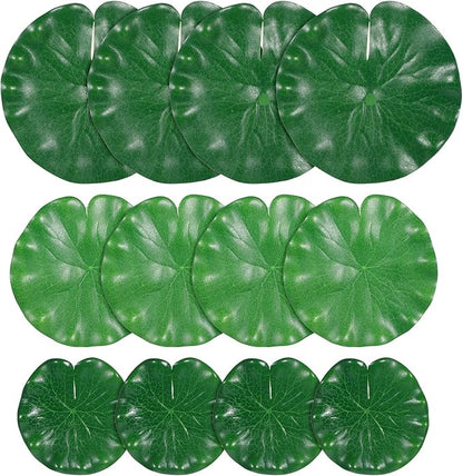 12Pcs Lily Pads for Ponds, Artificial Floating Foam Lotus Leaves Realistic Water Lily Pads Foliage Pond Decor for Pool Koi Fish Patio Aquarium Outdoor Ponds