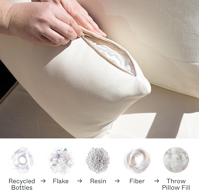 Outer Outdoor Throw Pillow with OuterWeave Performance Fabric, Decorative Pillow for Patio & Outdoor Furniture, Includes Machine Washable Pillow Cover and Insert - Palisades Gray Stripe, 18"x18"