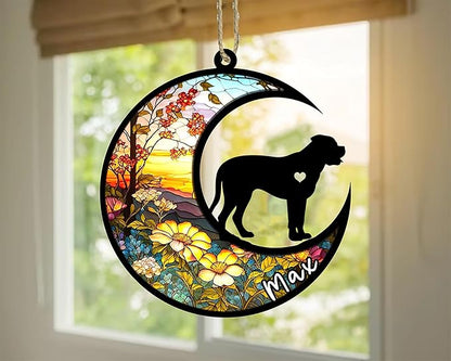 Personalized Dog Memorial, Custom Name Bullmastiff Dog Christmas Ornament with Name, Custom Breeds, Pet Loss Light Catcher, Gifts for Lovers Loss of Pet Sympathy on Mothers Day Christmas