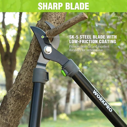 WORKPRO 27" Garden Bypass Lopper and Tree Trimmer, Heavy Duty Branch Cutter with 1.6" Cutting Capacity, Designed with SK5 Sharp Blade and Ergonomics Handles