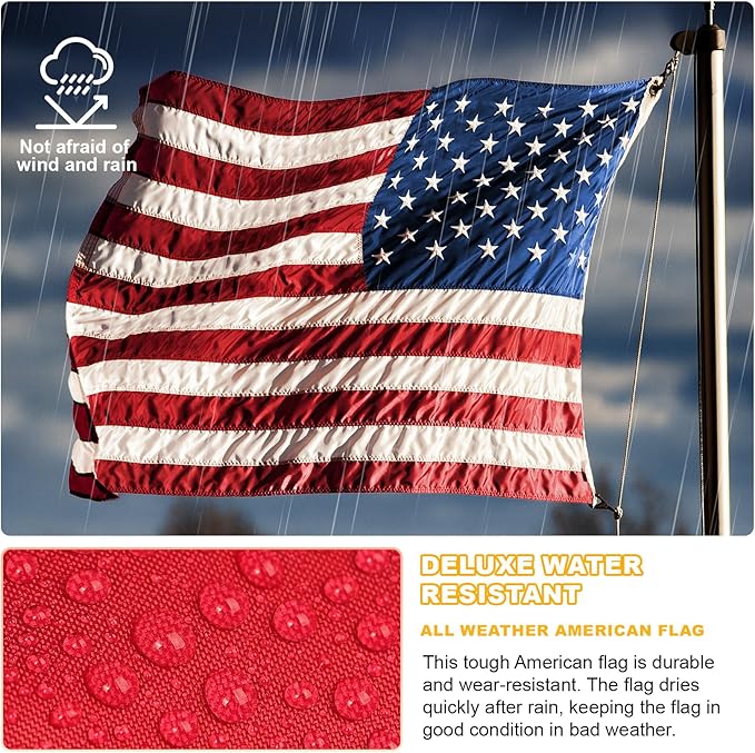 4x6 American Flag Outdoor Heavy Duty,4by 6 American Flag,US Flag,4' x 6' America Flag,America Flags For Outside 4x6,Embroidered USA Flags 4x 6,Long Lasting Best High Wind all Weather US Flags