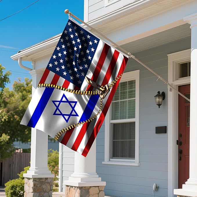 Vintage American America Usa Israel Israeli Flags For Outside Yard 3x5 Ft Double Sided Printed 100d Polyester Lightweight Garden Welcome Outdoor Banner Brass Grommets