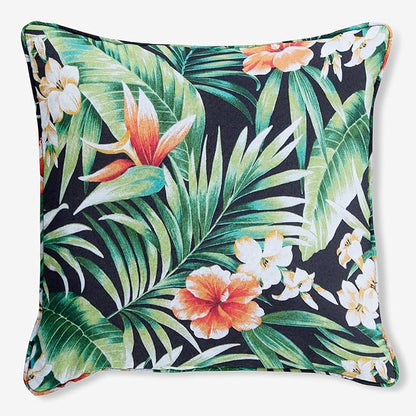 BrylaneHome 20" Square Throw Pillow - Patio & Outdoor - Water, Stain & Fade Resistant - Cypress Midnight
