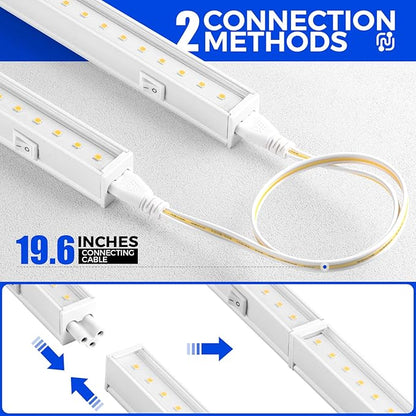 Barrina T5 Grow Lights for Indoor Plants, 2FT 40W (4 X 10W) LED Grow Light with Separate Switch, Linkable Grow Lamp, Indoor Plant Lights for Growth with White Cover, 5000K, 4 Packs