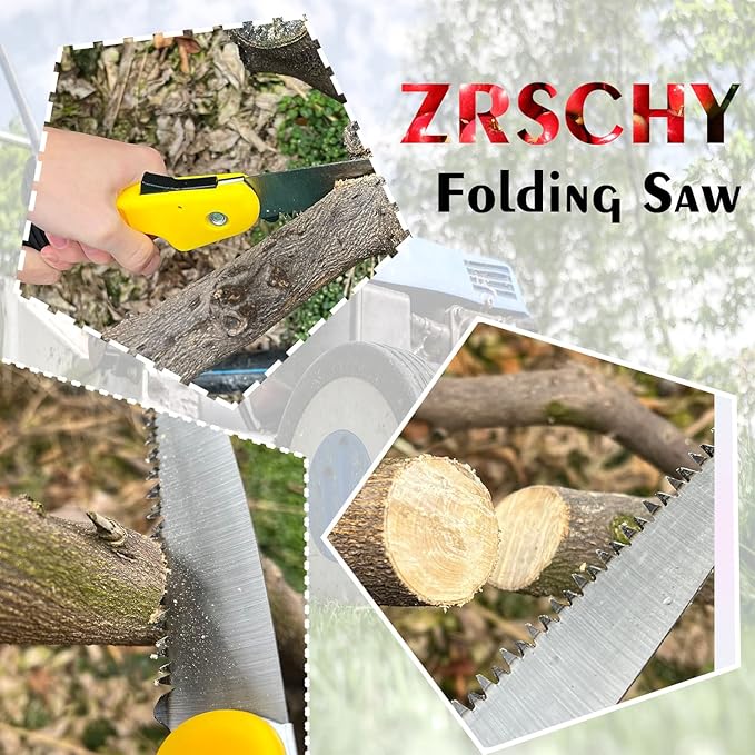 2PACK 7" Folding Hand Saw – Heavy Duty Pruning & Camping Saw with Triple-Cut Blade, Safety Lock – Ideal for Hunting, Backpacking, Tree Trimming, Bushcraft, and DIY (Cuts Dry Wood, Bamboo, Branches)