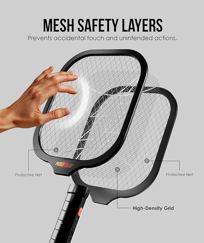 Electric Fly Swatter Racket, Mosquito Zapper Racket, Fly Zapper for Indoor and Outdoor, Flying Bug Zapper Racket, Gnat Zapper, Portable Bug Zapper Indoor Racket (Battery Powered)