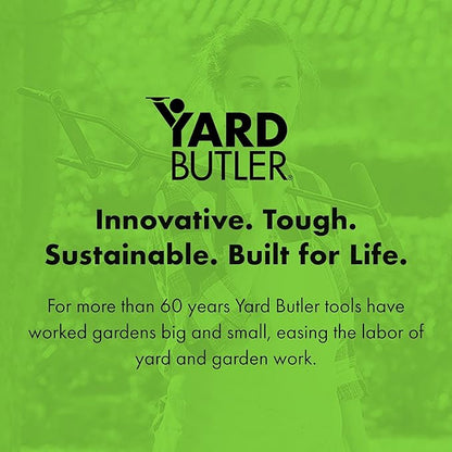 Yard Butler Manual Lawn Coring Aerator - Core Aerator for Lawn Care - Loosen Compacted Soil - Dethatcher Garden Tool for Lawn Health - Plug Core Soil Aeration Tool - Gray, 37 Inches