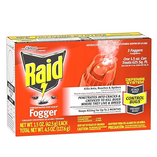Raid Concentrated Deep Reach Foggers, 4.5 oz (Pack of 3 x 1.5 oz)