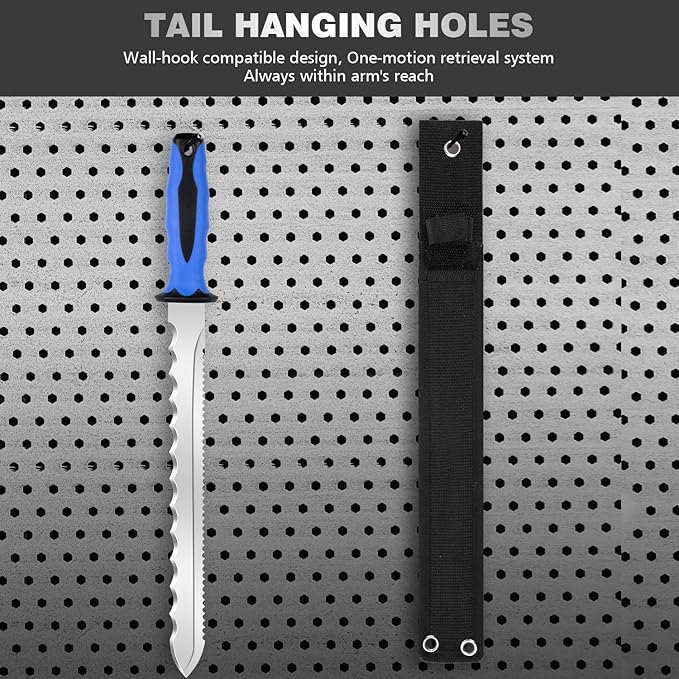 Sod Cutter knife: Stainless Steel Garden Knife 11.14-inch sharp blade, double-edged sod knife for outdoor, Lawn Repair, easy to carry (new blue)