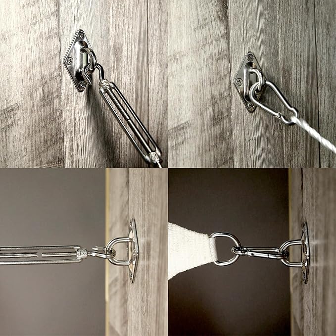 Sun Shade Sail Hardware Kit - 6 Inch Stainless Steel Sunshades Canopy Installation Kit Install Outdoor Rectangle Heavy Duty Shade Sails for Deck Garden Lawn Patio