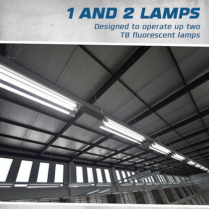 OHLECTRIC Replacement for Sylvania Ballast QTP 2X32T8/UNV ISN-SC, Philips ICN-2P32-N, Keystone KTEB-232-UV-IS-N-P, for 2 Fluorescent T8 Lamps - 120-277V - 32 Watt