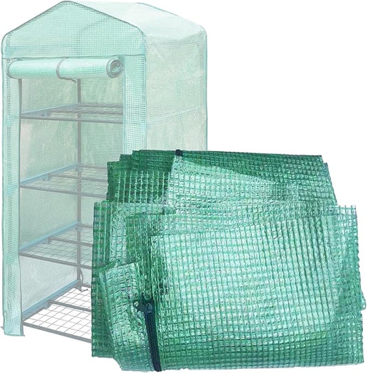 Greenhouse Replacement Cover with Roll-Up Zipper Door PE Plant Gardening Greenhouse Cover for Gardening Plant Frost Protection Wind Rain Proof Greenhouse Cover (Fit for 27×19×63 Inches (Green))
