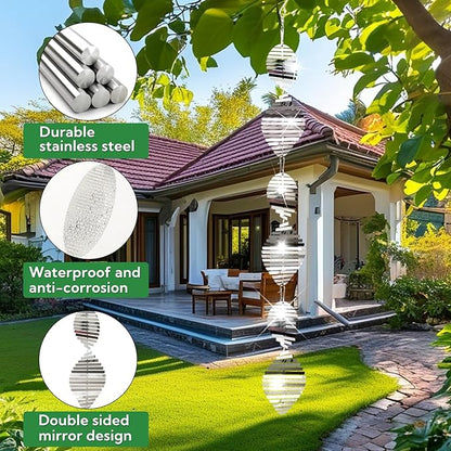 16Pack Metal Bird Reflector, Shining Windmill for Outdoor Garden Decoration, Preventing Fear Birds from Approaching Fruit Trees Outside The Courtyard Porch