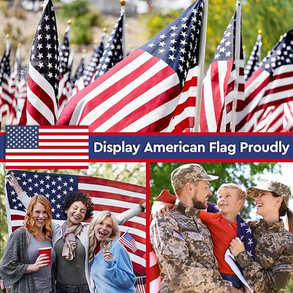 American Flag 3x5 FT Outdoor -USA Heavy Duty Nylon US Flags Long Lasting US Flag with Embroidered Stars, Sewn Stripes & Brass Grommets Water-Resistant Perfect for Outdoor Use All Weather USA Flag