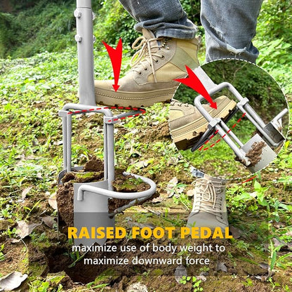 Updated Bulb Planter Long Handle for Digging, 5-in-1 Lawn and Garden Tool,sod Plugger Tool,Weeding,Soil Sampler, Transplanting,Sod Plugger Bulb Transplanting （Height Adjustable ）
