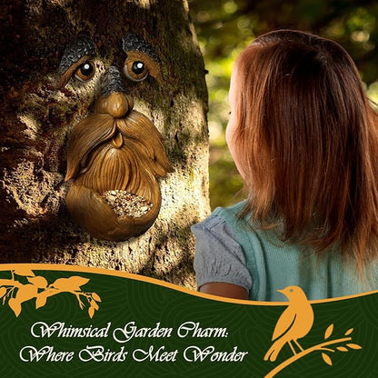 Playful Tree Faces Decor Outdoor, Whimsical Tree Decorations Outdoor for Gardens & Yards, Adding Personality to Nature for Your Lawn & Garden Ornaments (Small)