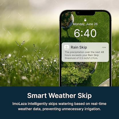 ImoLaza 6-Zone Indoor Smart WiFi Sprinkler System Controller, Easy Install Irrigation Timer for Lawn & Garden, Water-Saving Automatic Sprinkler Timer/Controller with Mobile App, Compatible with Alexa