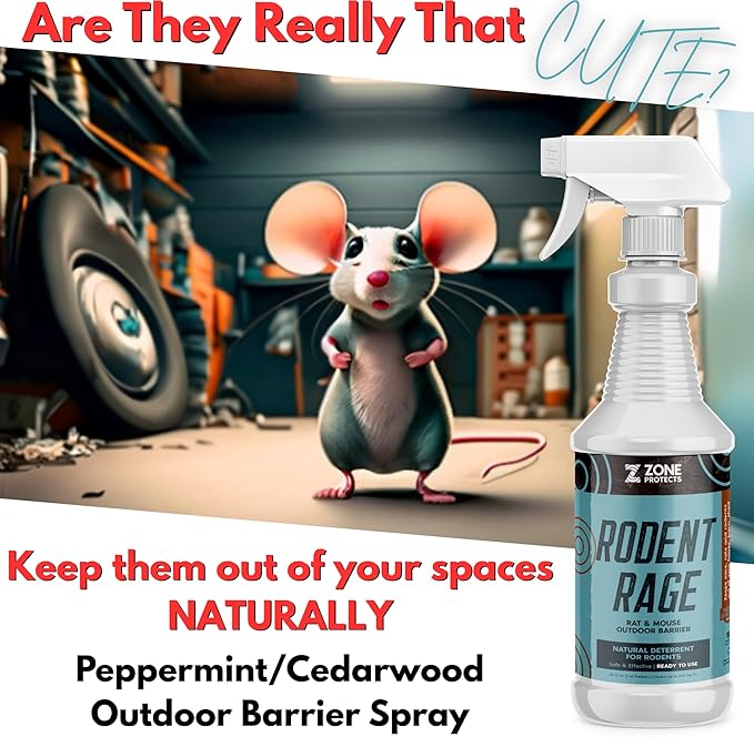 Rodent Rage Rat and Mouse Repellent; All-Natural Rodent Outdoor Barrier; Keeps Rats and Mice Out of Your Spaces