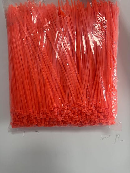 XINGO 1000 PCS Orange Zip Ties 12 Inch, 60 LBS Tensile Strength, Self-Locking Nylon Plastic Nylon PA66 Wire Ties for Indoor and Outdoor Use