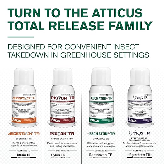 Atticus Eschaton TR Greenhouse Fogger (2oz Can) - Total Release Etoxazole Insecticide/Miticide - Kills Mites and Suppresses Whiteflies (12 Pack)