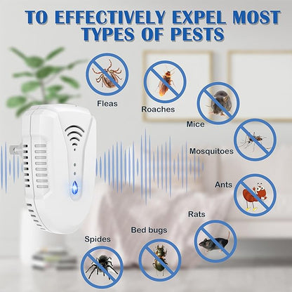 2025 Upgraded Version Ultrasonic Pest Repeller 6 Pack, Mouse Repellent Indoor Plug in, Insect Ultrasonic Repellent for Bugs Roach Insect Mice Spider Mouse Mosquito Ant, 3 Mode Switching